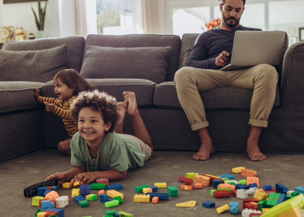 Some parents combined work with child care, resulting in less time for sleep